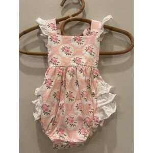 NWT Swoon Baby Girls Floral Ruffle Bubble Romper Size 3 Months
